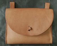 16th - 17th century belt wallet with a round front and side gussets