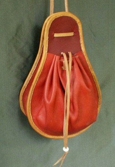 Ladies 16th century pear shaped purse with two sections