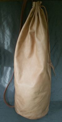 Large medieval style sausage leather bag