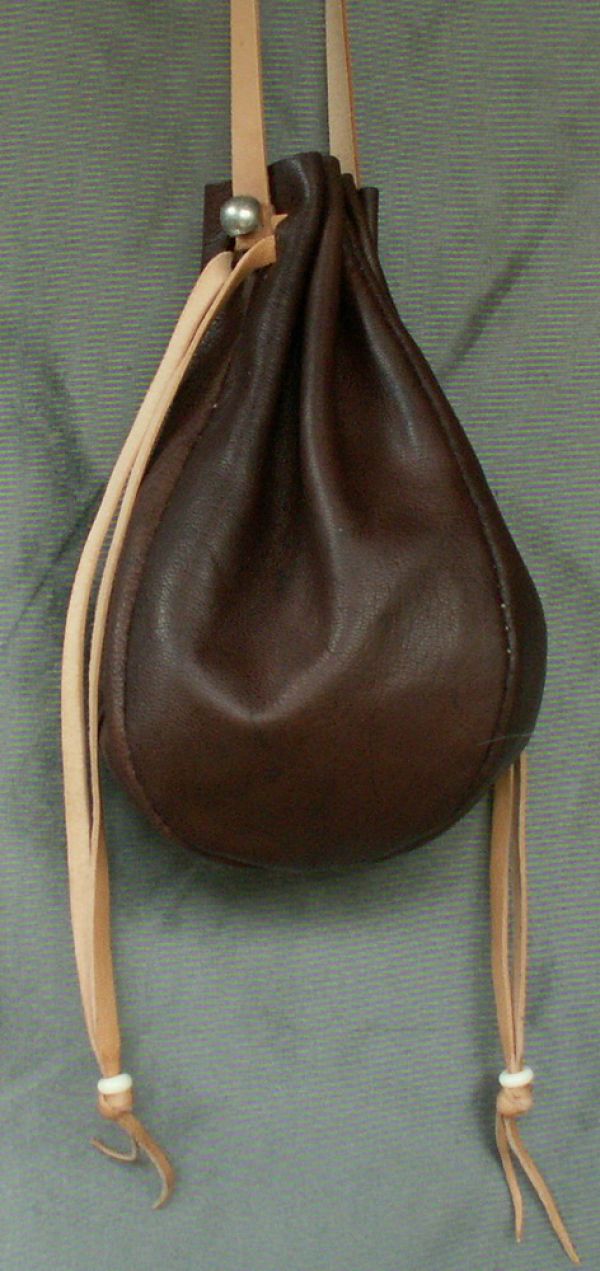 Ladies 14th/17th century round drawstring purse