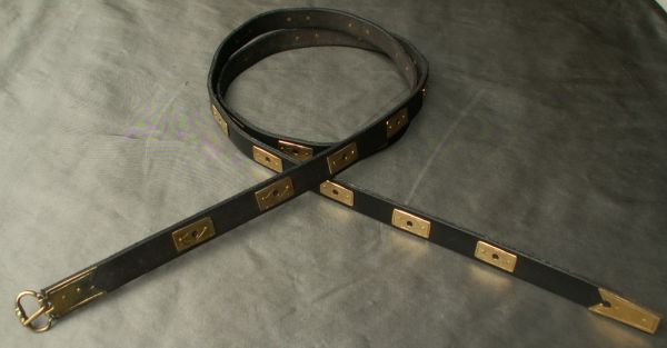 Medieval belt  buckle plate, strap end and mounts #2