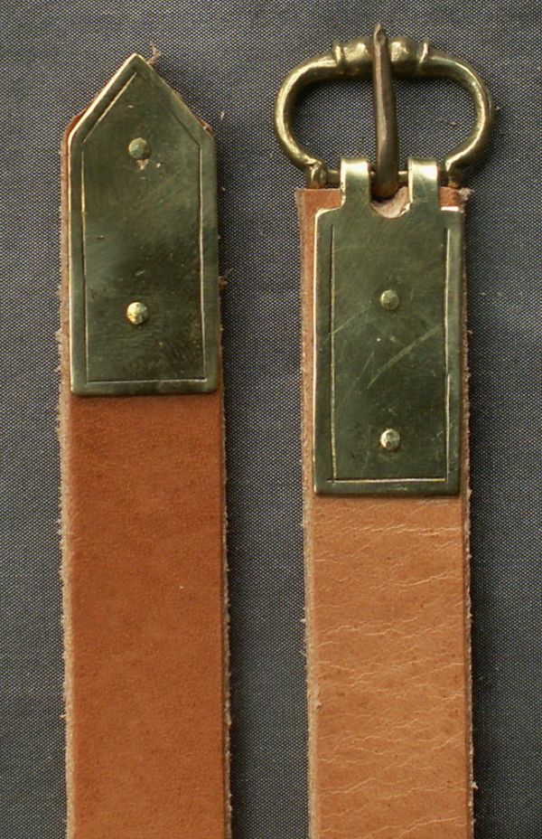 Medieval belt with buckle plate and strap end