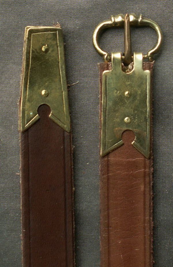 Medieval belt with buckle plate and strap end