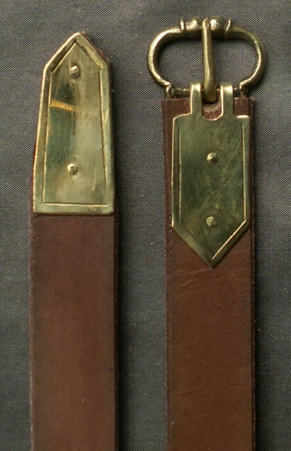 Medieval belt with buckle plate and strap end