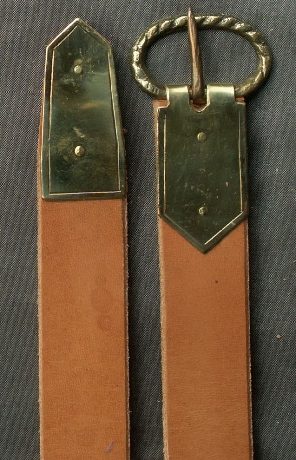 Medieval belt with buckle plate and strap end