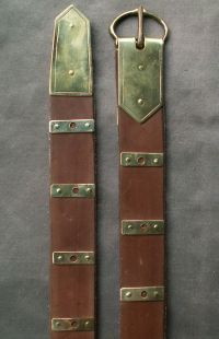 Medieval belt  buckle plate, strap end and mounts