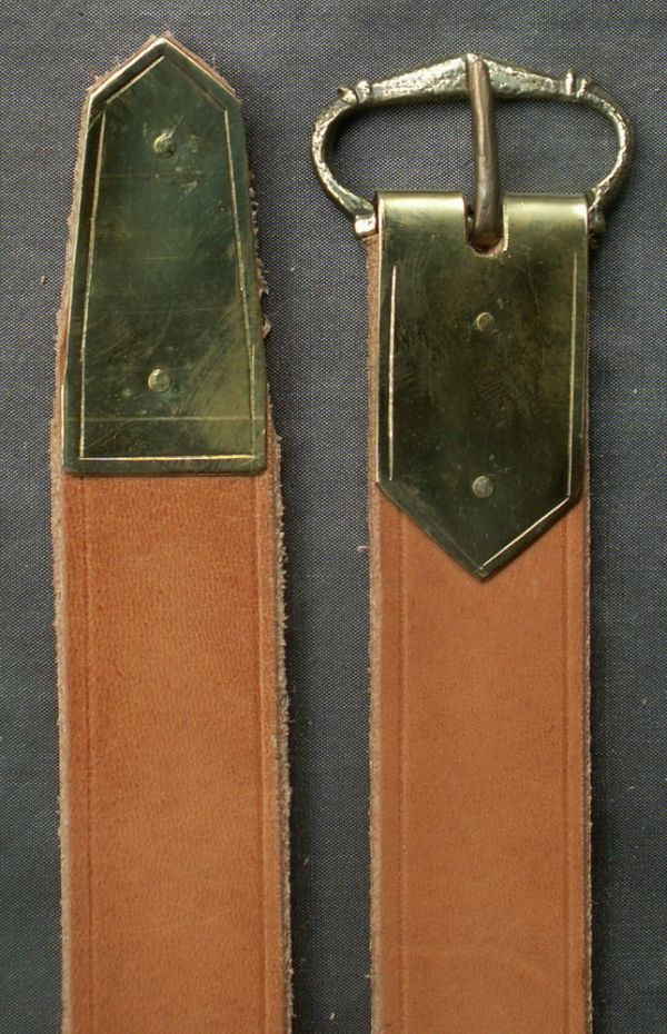 Medieval belt with buckle plate and strap end