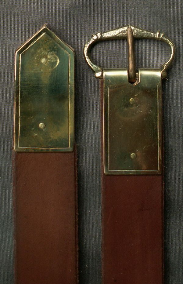 Medieval belt with buckle plate and strap end