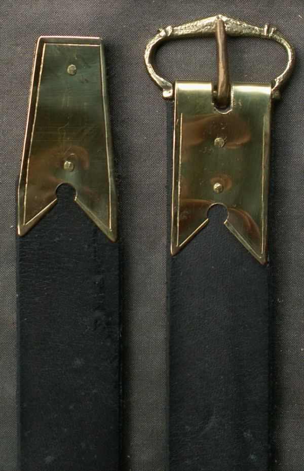 Medieval belt with buckle plate and strap end