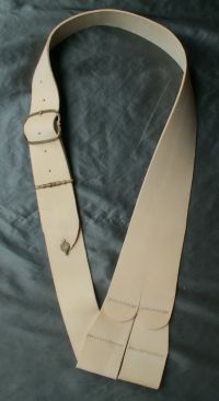 17th century wide buckled baldric in buff leather