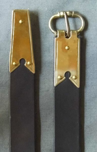 Medieval belt with buckle plate and strap end
