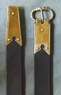 Medieval belt with buckle plate and strap end