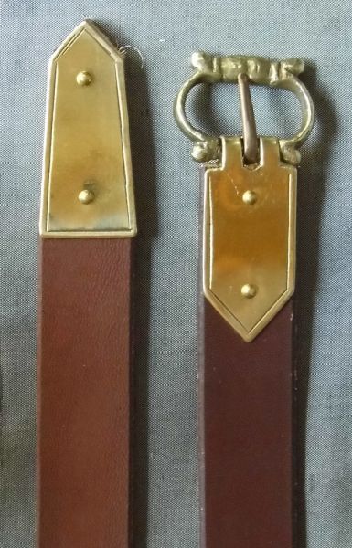 Medieval belt with buckle plate and strap end