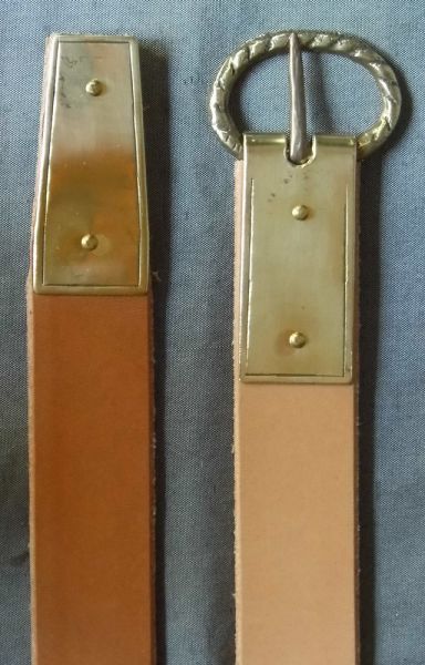 Medieval belt with buckle plate and strap end