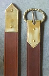 Medieval belt with buckle plate and strap end