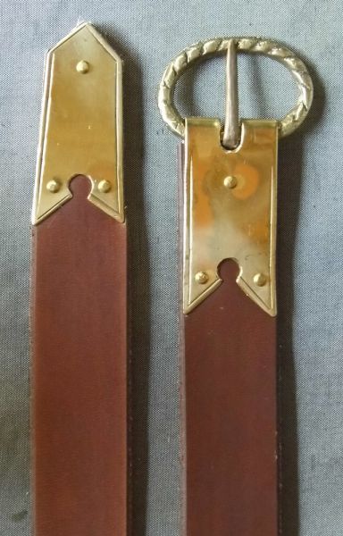 Medieval belt with buckle plate and strap end