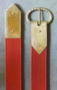 Medieval belt with buckle plate and strap end